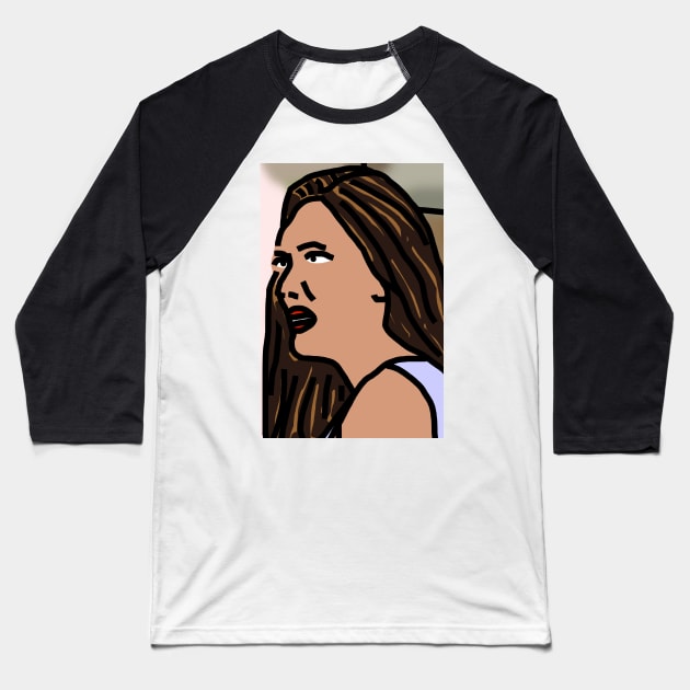 Distracted Boyfriend Meme Face of the Girlfriend Baseball T-Shirt by ellenhenryart